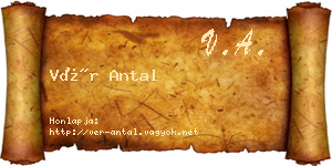 Vér Antal névjegykártya